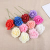 A collection of 20 lifelike foam rose stems in various shades of pink, purple, red, blue, and white.