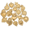 Gold Sacred Heart Charms for Jewelry Making