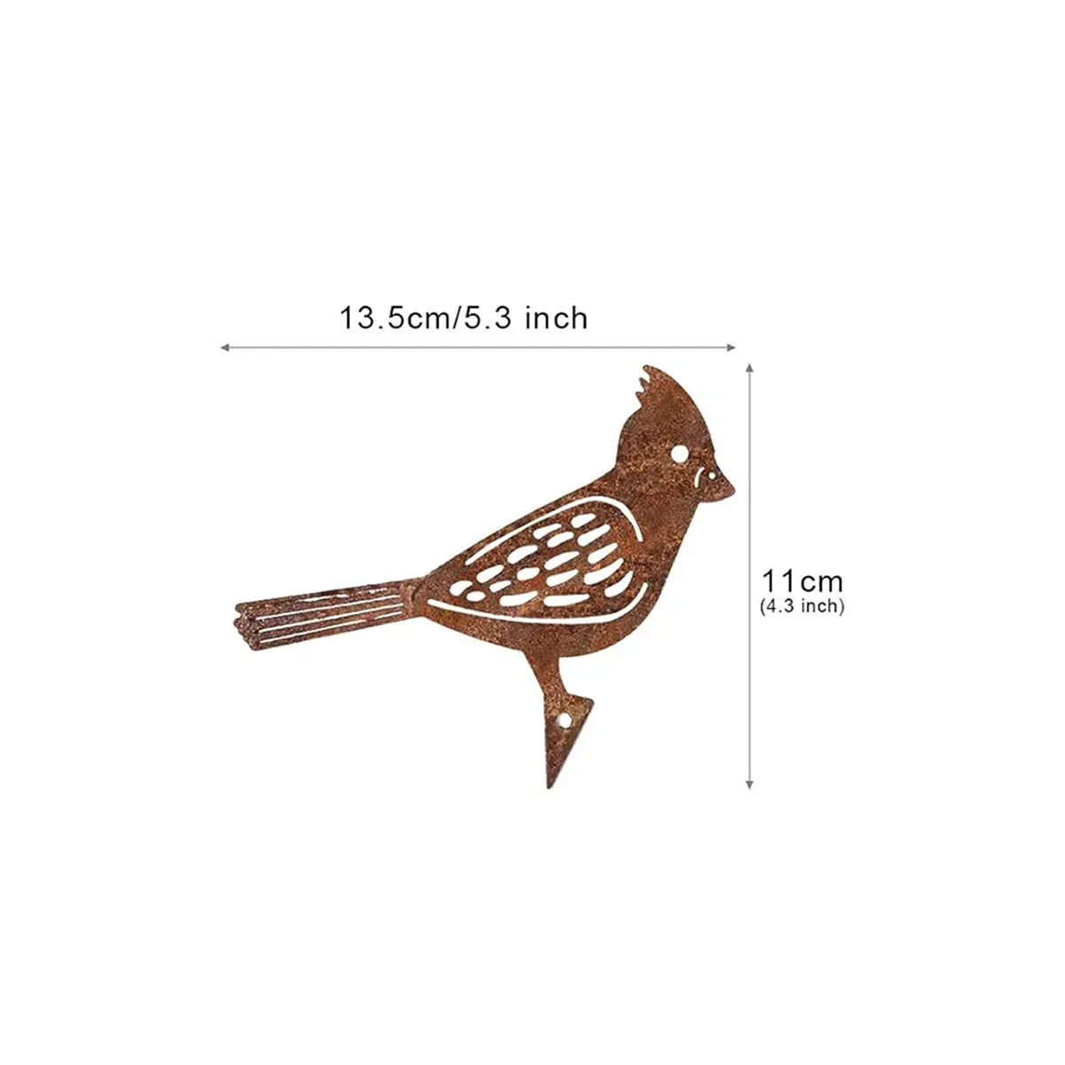 Rustic wrought iron cat ornament with a fence design, measuring 13.5cm long.