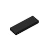 A black compatible 1x3 smooth tile building brick.