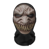 A realistic horror mesh balaclava mask with a grotesque, grinning face and sharp teeth.
