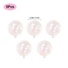 A set of five clear, iridescent mermaid tail cake toppers featuring seashell and sea star decorations.