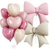 Pink Heart & Bow Balloon Set for Weddings and Showers