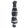A bundle of realistic dead victim props wrapped in black plastic and secured with silver tape for Halloween decor