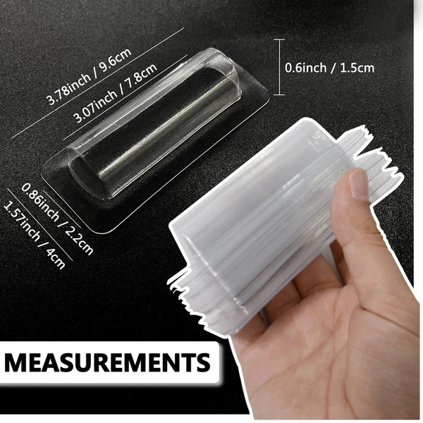 A clear plastic money gift card ornament is shown next to a hand for scale reference.