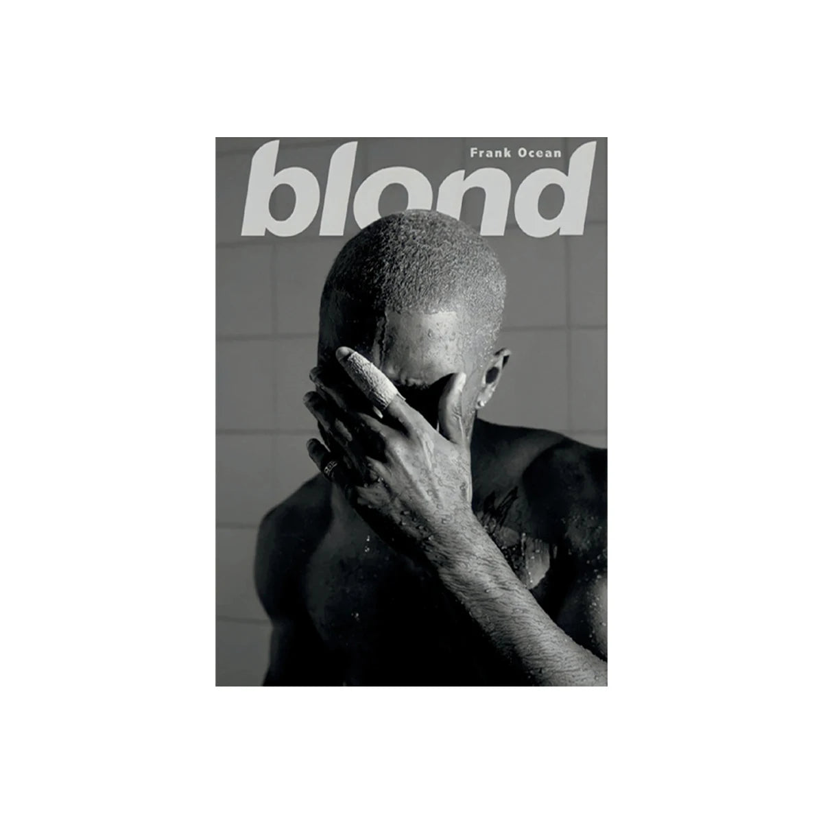 Album art for Frank Ocean's Blond canvas print featuring a close-up of a person's head and hand.
