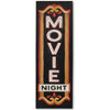 Vintage funny metal street sign with the word MOVIE NIGHT in distressed lettering