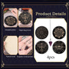 Four pieces of wooden divination boards with engraved symbols and crystal pendants for spiritual use