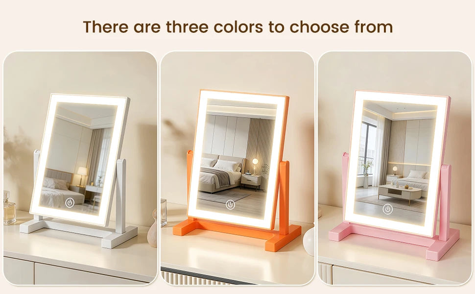 LED Makeup Mirror with 3 Color Lighting and Touch Control