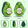 Handmade crochet avocado green potato doll with an inspirational card