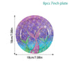 Eight pieces of 7-inch plates featuring a purple and blue underwater mermaid design.