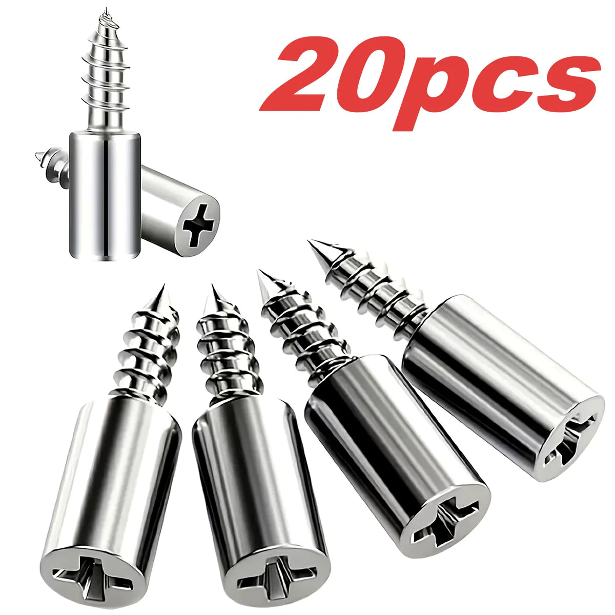 20 pieces of heavy-duty steel shelf pins with self-tapping screws for floating shelves