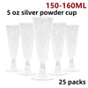 A set of 25 silver powder dust cups for champagne glasses