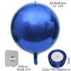 A blue 4D balloon is shown with a ribbon and a hook, next to a roll of ribbon.