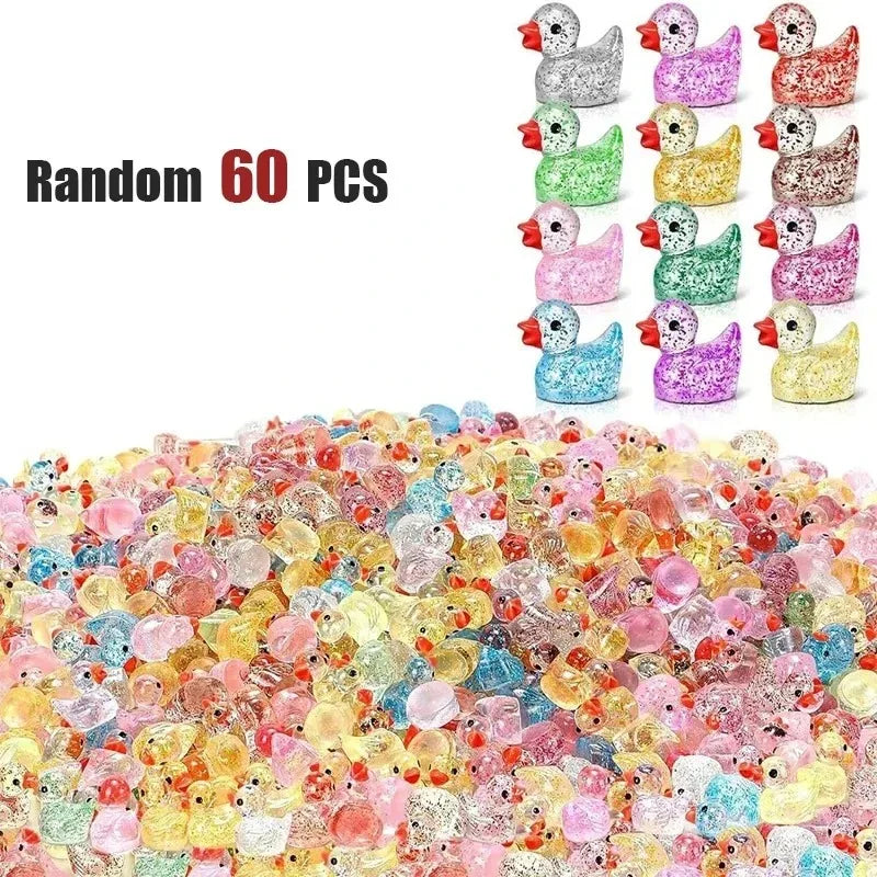 Mini Yellow Duck Resin Charms for DIY Crafts and Decor (200 Pack)