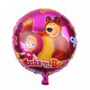 A pink inflatable balloon featuring characters Masha and the Bear.