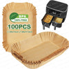 Disposable parchment paper liners for air fryers shown in a box and loose