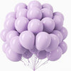 A bunch of light purple pastel latex balloons tied together for party decorations