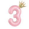 Pastel Pink Foil Number Balloons (0-9) for Birthday Party Decorations