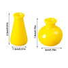 A bright yellow miniature resin vase with a flared neck and round body.