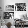 Black and white wall art featuring a vintage print of a Prohibition-era beer scene.