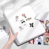 A white photo card binder with various metallic and decorative photo cards displayed inside.