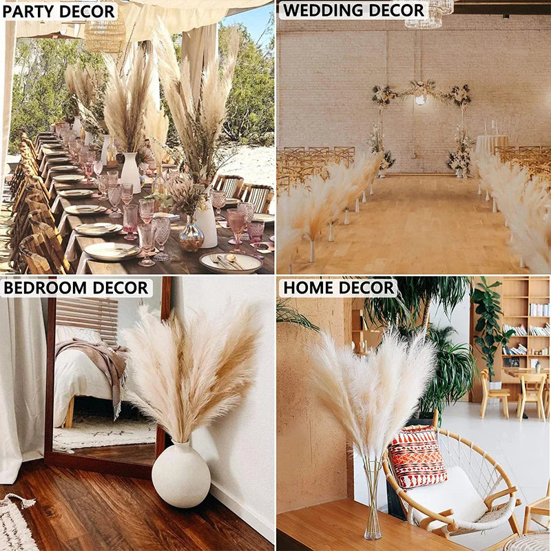 A large 39-inch artificial pampas grass stem used for boho home decor and centerpieces.
