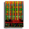 Poster featuring vertical stripes of red, green, and yellow with the text RADIOHEAD