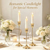 Classic Metal Taper Candle Holders, Set of 3