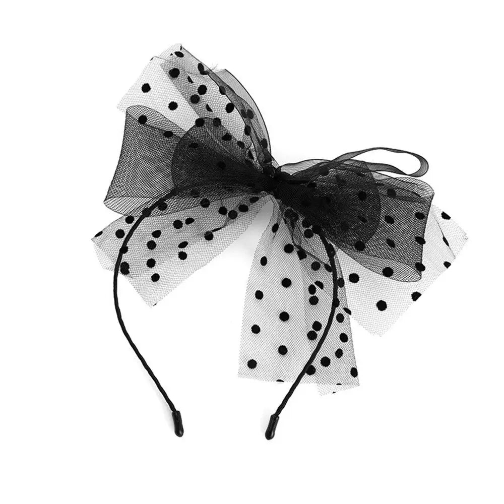 Lace Cat Ear Headband with Elegant Bow Details