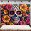 Day of the Dead Skeleton & Floral Backdrop for Party Photo Booth