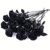 Artificial Black Roses with Long Stems for Gothic Home Decor