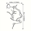 Line art drawing of a woman and a cat, showing the dimensions 24.82cm / 9.77inch.