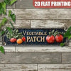 Vintage retro metal street sign featuring a vegetable patch design for wall decor