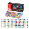 A box of 120 acrylic brush markers in various colors and a full set of paint markers for DIY crafts