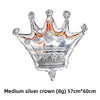 Medium silver crown made of glittery material used for birthday and party decor