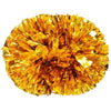 A sphere of bright gold foil pom poms with a comfortable handle.