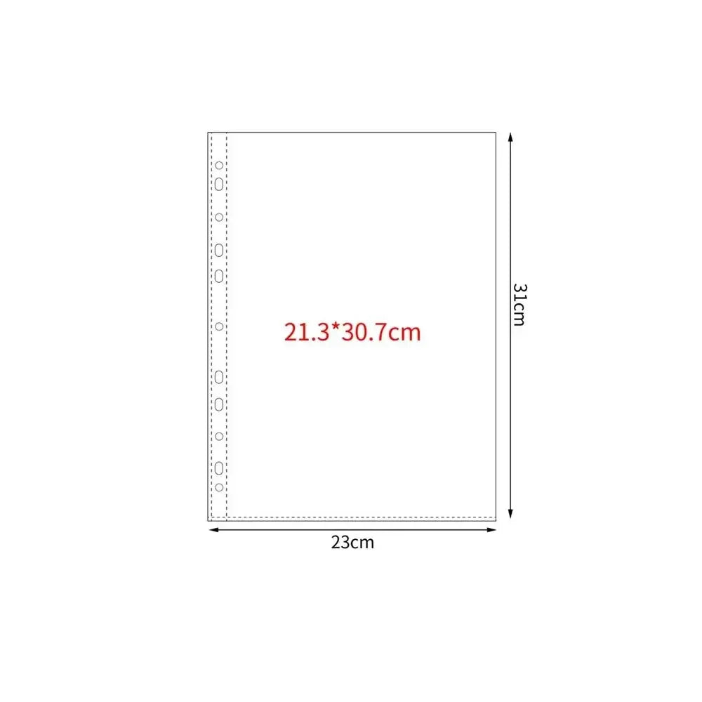 Hoja de fundas para photocards Kpop tamaño A4 con dimensiones 21.3 x 30.7 cm.