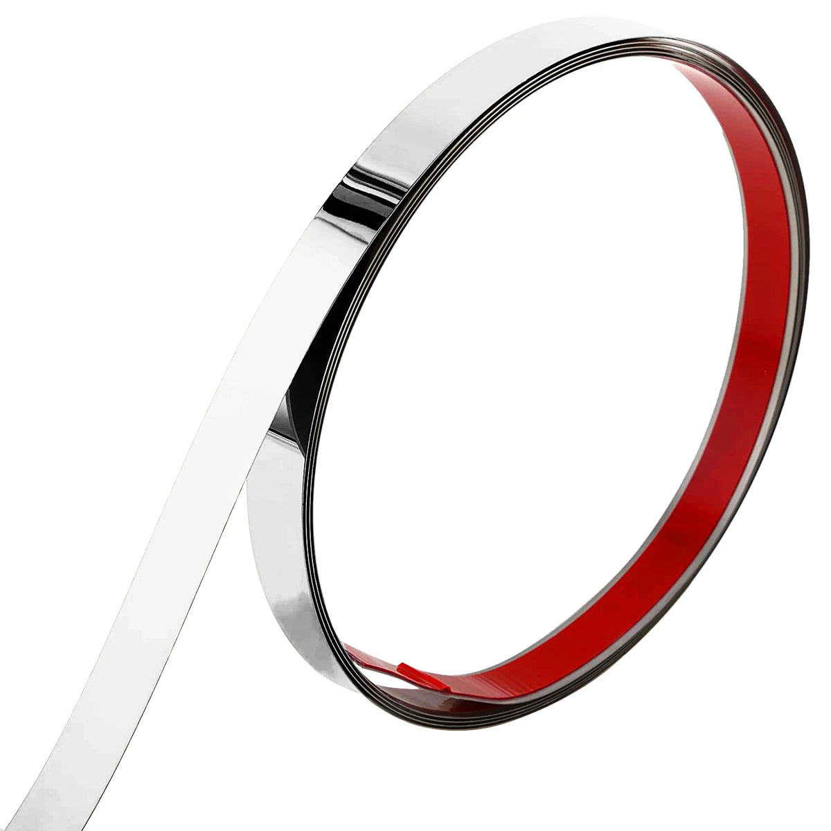 Roll of gold mirror self-adhesive stainless steel decorative wall trim with a red inner layer