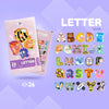 A set of 26 magnetic letter alphabet pieces for learning, displayed on a purple background.