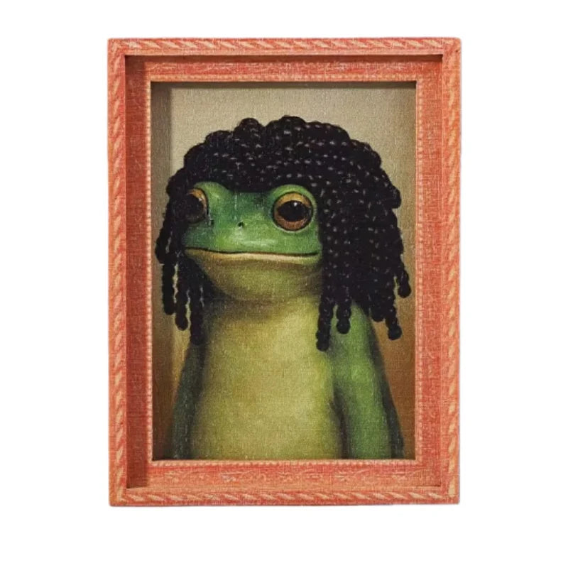 Whimsical Frog Wooden Fridge Magnets with Retro Charm