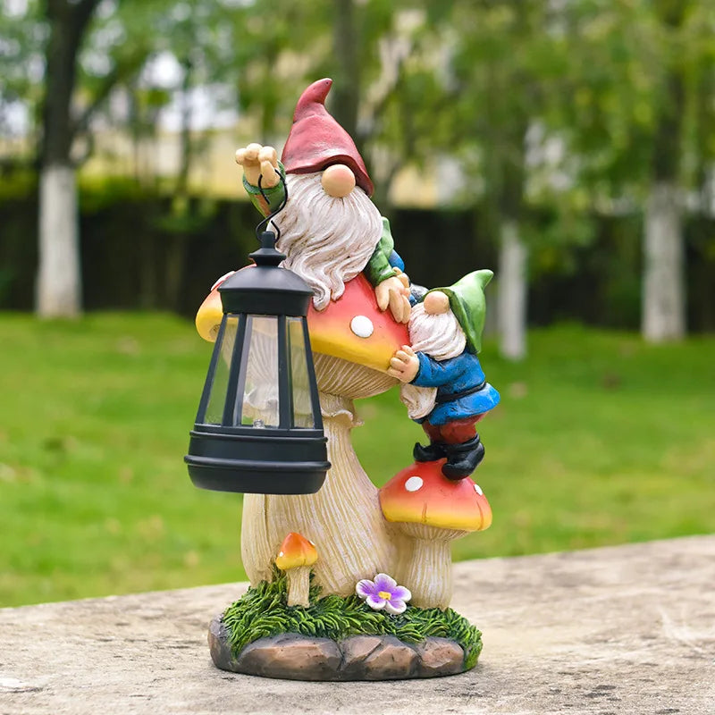 Solar-Powered Gnome Statue Light for Garden & Patio