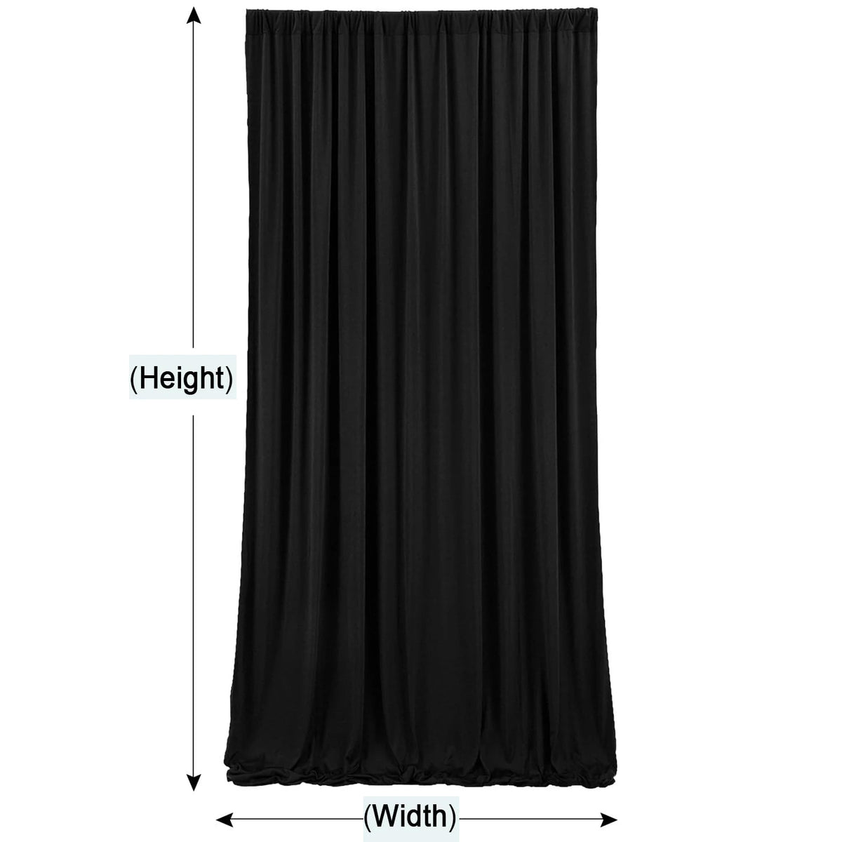 Black wrinkle-free solid color backdrop curtain for parties and photography