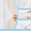 Primer plano de un tejido blanco elástico que demuestra calidad sin arrugas y textura suave de spandex.