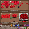 Instructions for layering and gluing 15 rose petals to create an everlasting floral design.