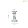 Small spiral version of an elegant clear glass pillar candle holder