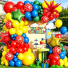 106-Piece Colorful Balloon Arch Decoration Set with Star Foil Balloons & Birthday Banner