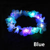 Blue LED flower crown headband with glowing lights