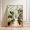 Botanical philodendron canvas wall art featuring various green plants displayed in a bright, airy room.