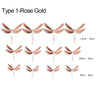 Set von Typ 1-Rose Gold Schmetterlings-Wandaufklebern in verschiedenen Größen